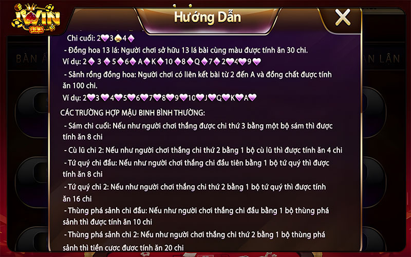 Nắm vững luật chơi và các game trong bài